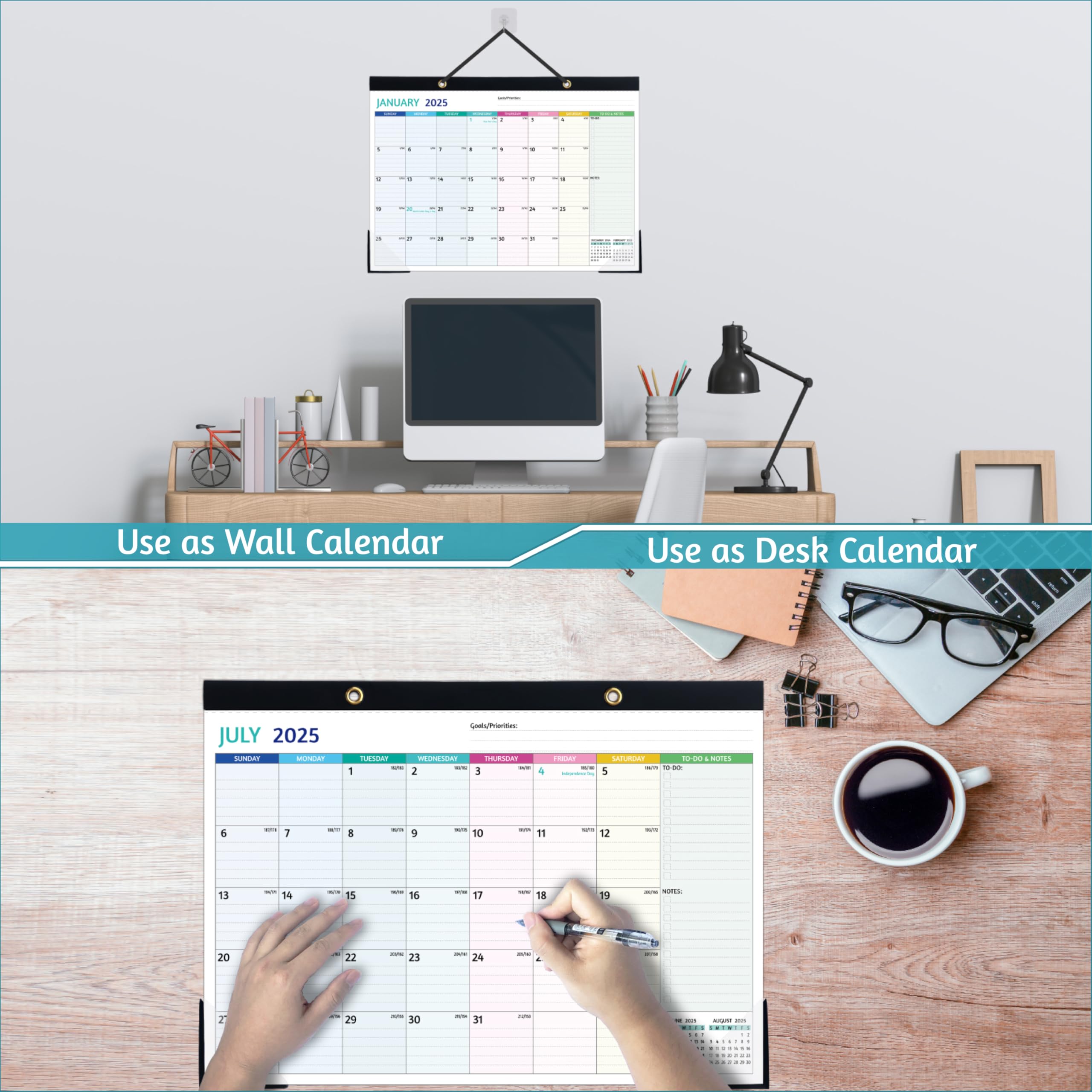 2025-2026 Monthly Desk Calendar Planner (Jan 2025-Jun 2026) - 17