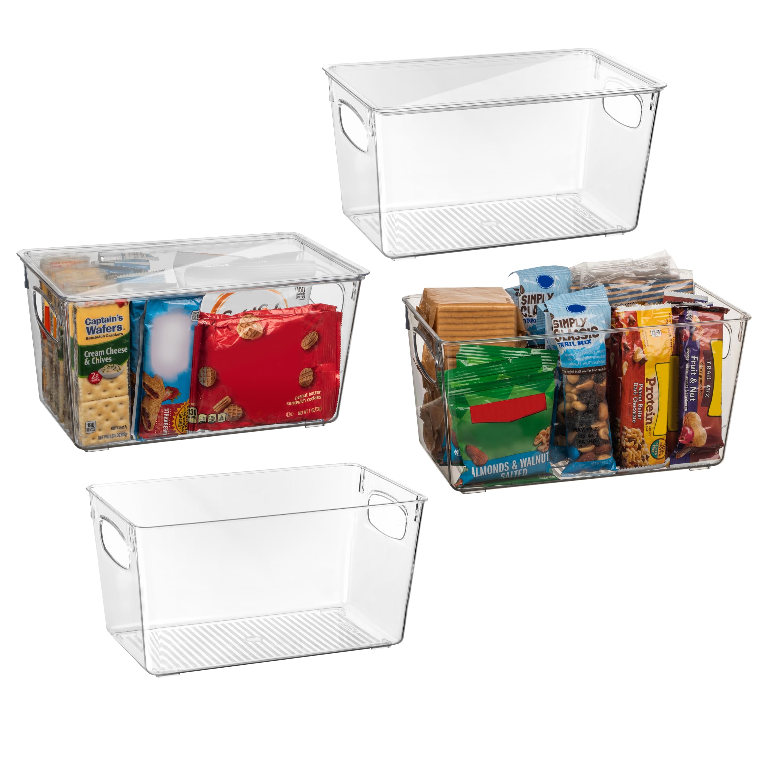 ClearSpace Plastic Pantry Organizers with Lids – Kitchen Storage Bins, Fridge & Refrigerator Organizers, Cabinet Organizers – Ideal for Meal Prep, Snack Storage & Home Organization
