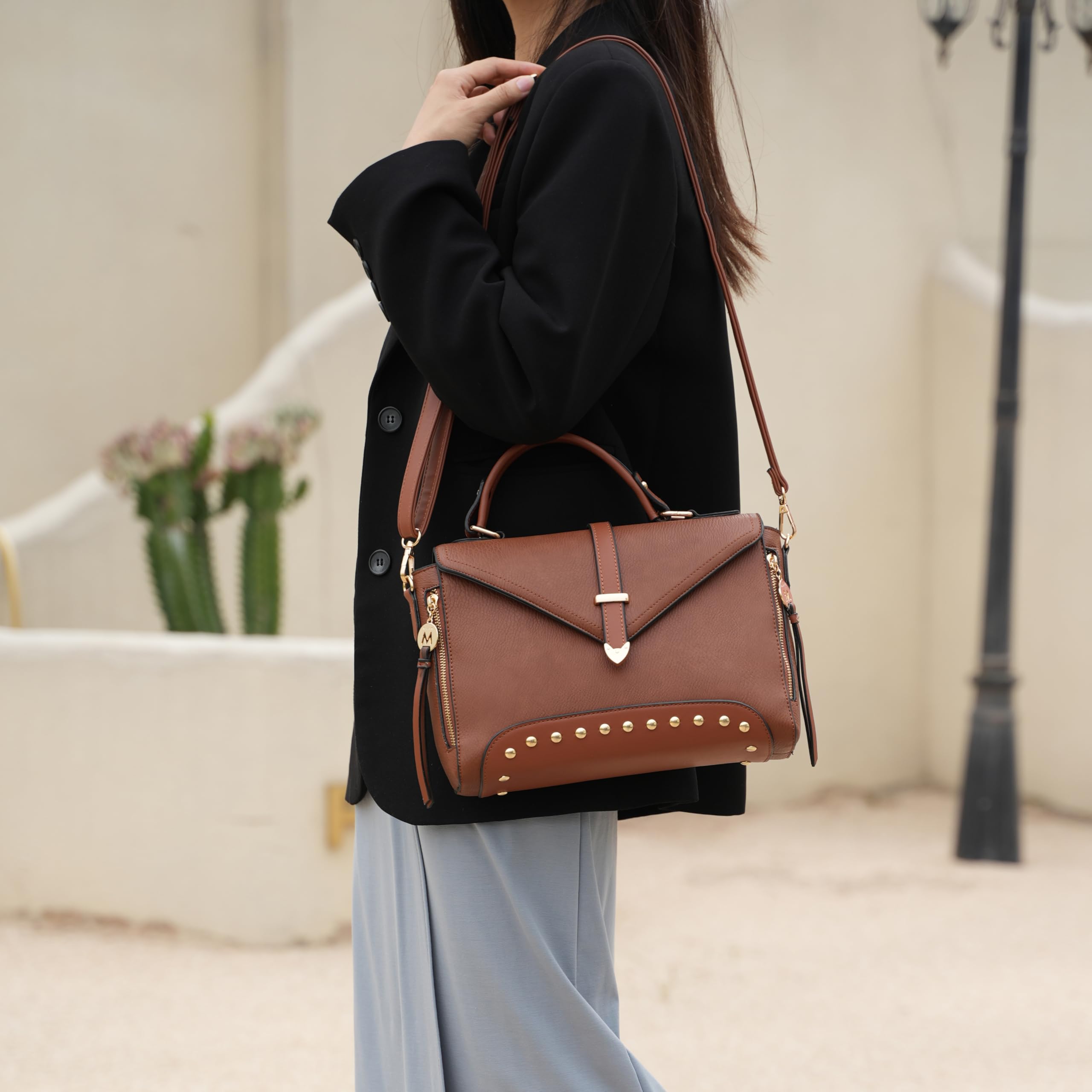 MKF Collection Vegan Leather Crossbody Bag for Women - Stylish Designer Shoulder Purse Handbag by Mia K | Perfect for Work, Travel & Everyday Use