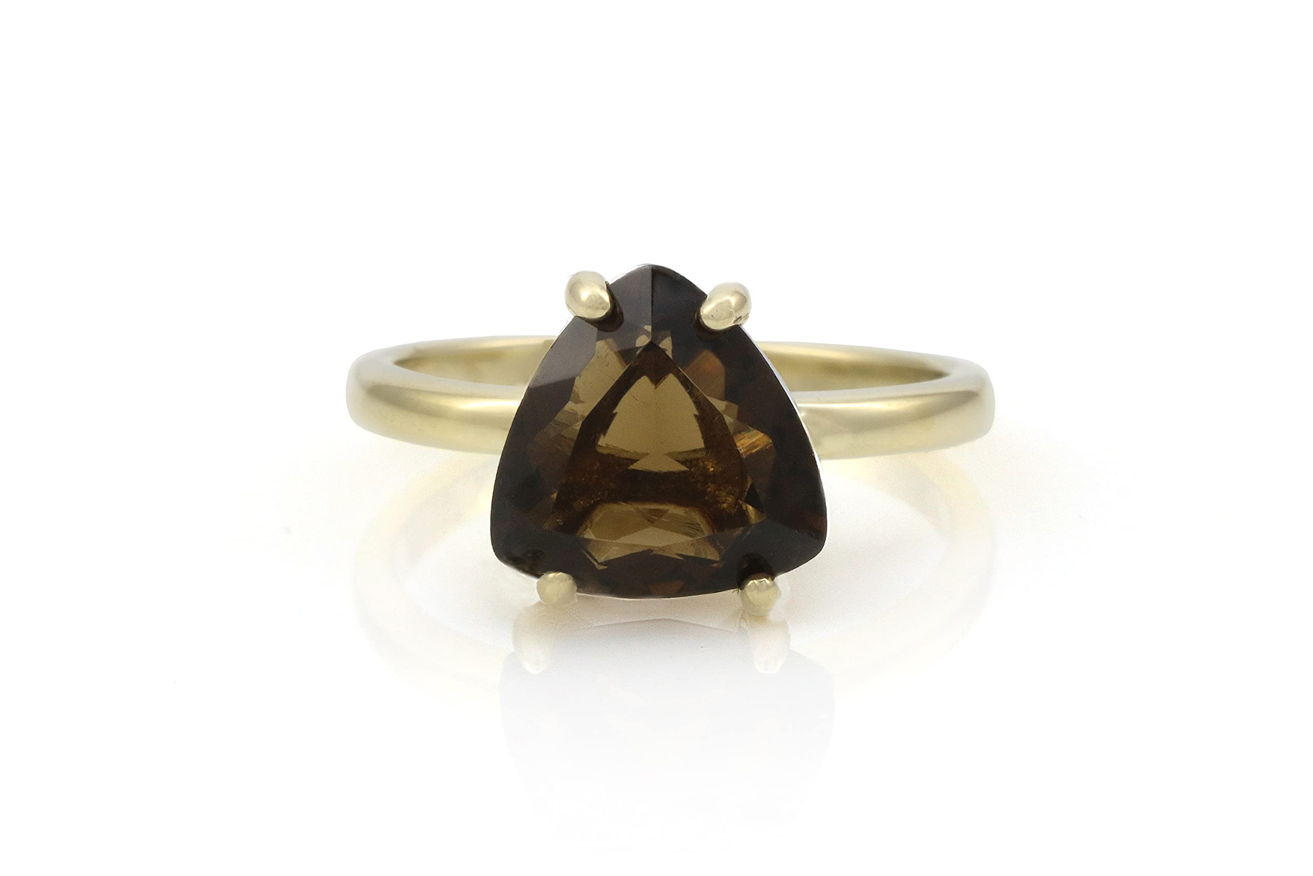 Sterling Silver Smoky Quartz Rings for Women - Handmade Gemstone Jewelry - Elegant Formal & Casual Rings with Free Jewelry Box - Perfect for Weddings, Parties & Everyday Wear