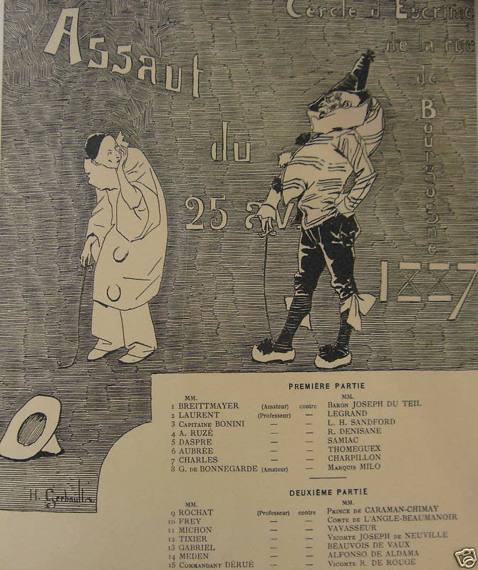 Original 1897 French Art Nouveau Poster - Les Programmes Illustres, Assault du 25 Avril (Pierrot) - Vintage Wall Art for Home & Office Decor
