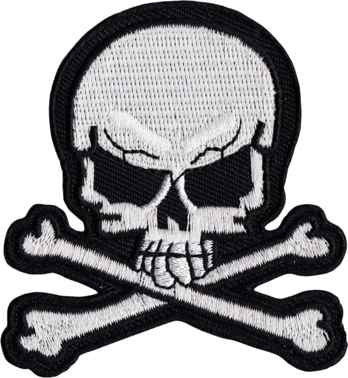 Skull and Crossbones Iron On Patch - Embroidered DIY Sewing Badge for Jackets, Bags & Hats - Punk, Biker & Gothic Fashion Accessory