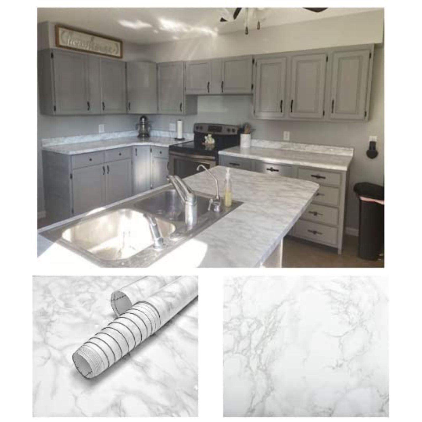 EZ Faux Marble Peel and Stick Countertop Paper - 36