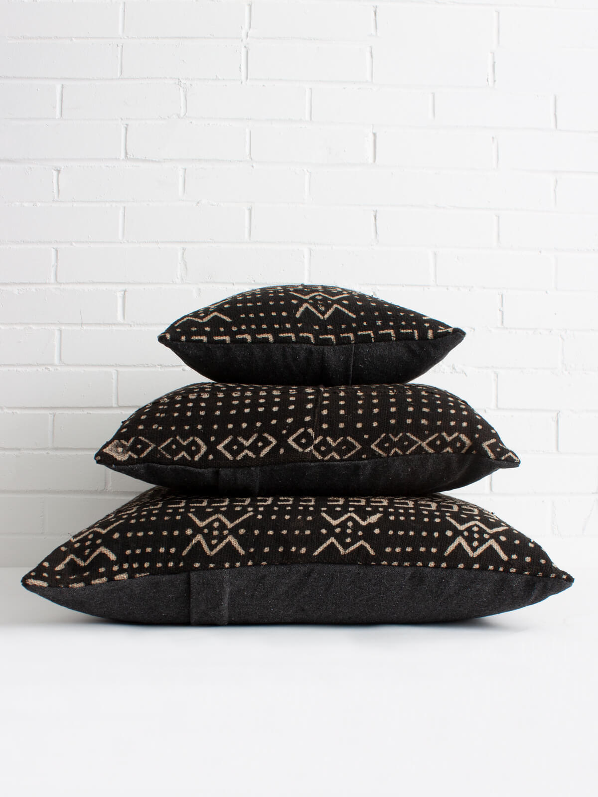 Handmade Taupe Mudcloth Throw Pillow Covers - Boho Chic Home Decor for Living Room, Bedroom, or Sofa - 18x18 Inches, Washable Cotton Fabric