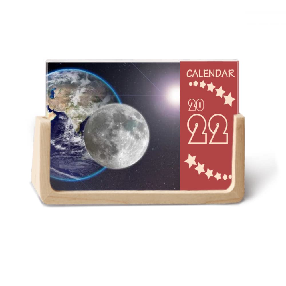 Blue Earth White Planet 2022 Desk Calendar Planner - 12 Month Wall Calendar with Inspirational Quotes | Perfect for Office, Home & School Organization