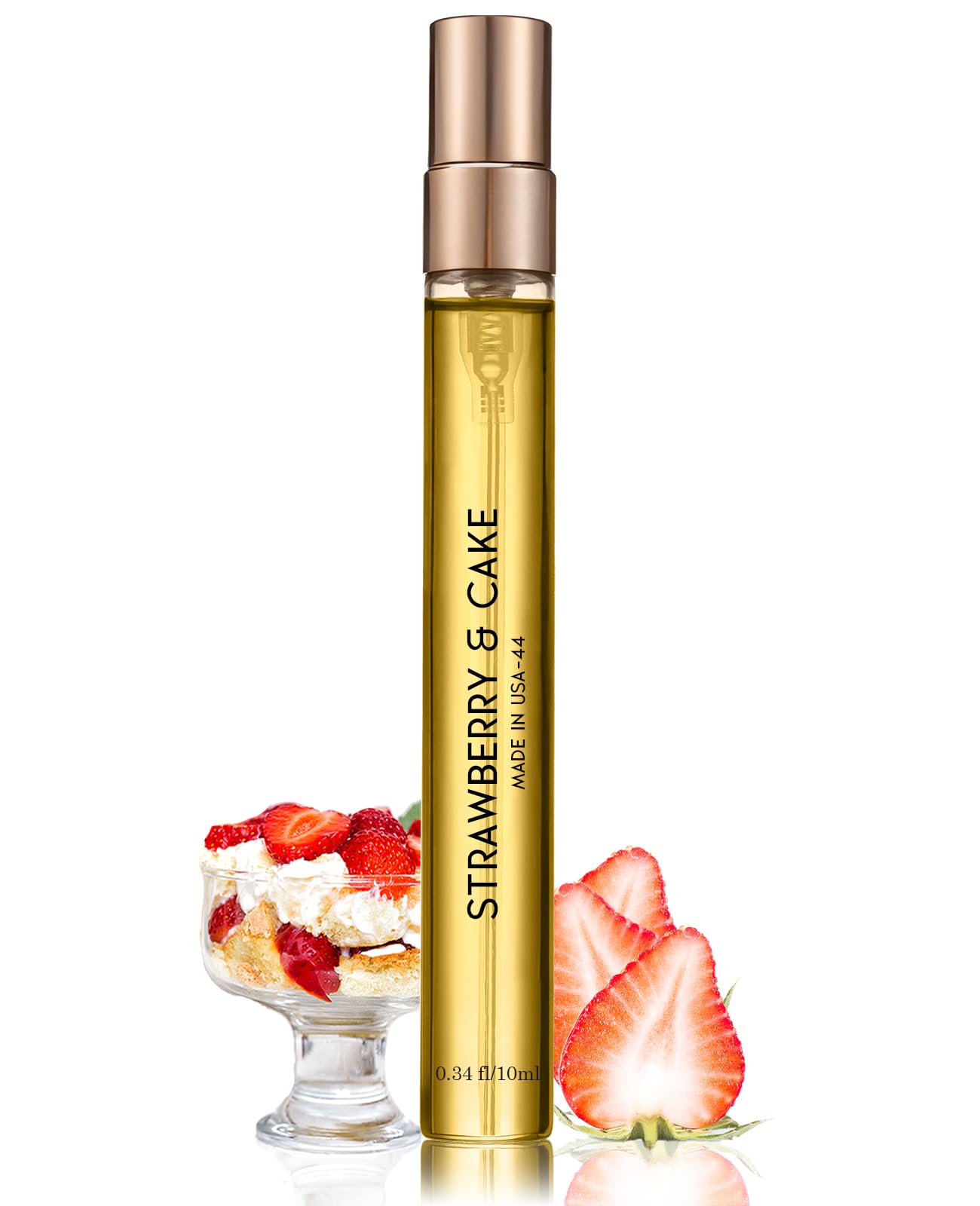 Pheromone Perfume Oil for Women & Men - No. 44 Strawberry & Cake Scent with Cream, Cassis Leaves, Lily, Apple, Woods & Amber | 0.34oz Travel Size Spray | Romantic Dates, Night Out, Special Occasions