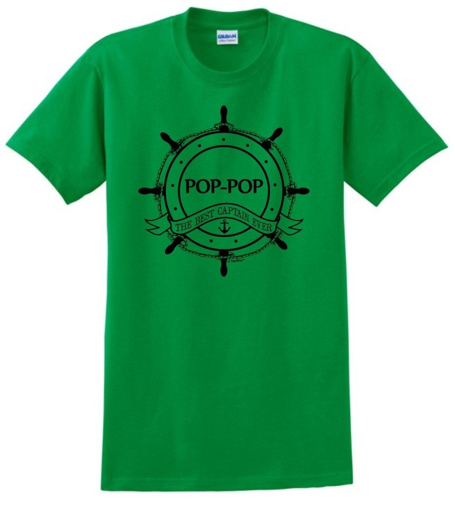 Best Captain Ever T-Shirt - Funny Grandpa Gift for Fishing & Boating Lovers - Perfect Father's Day, Birthday & Retirement Present for Pop-Pop