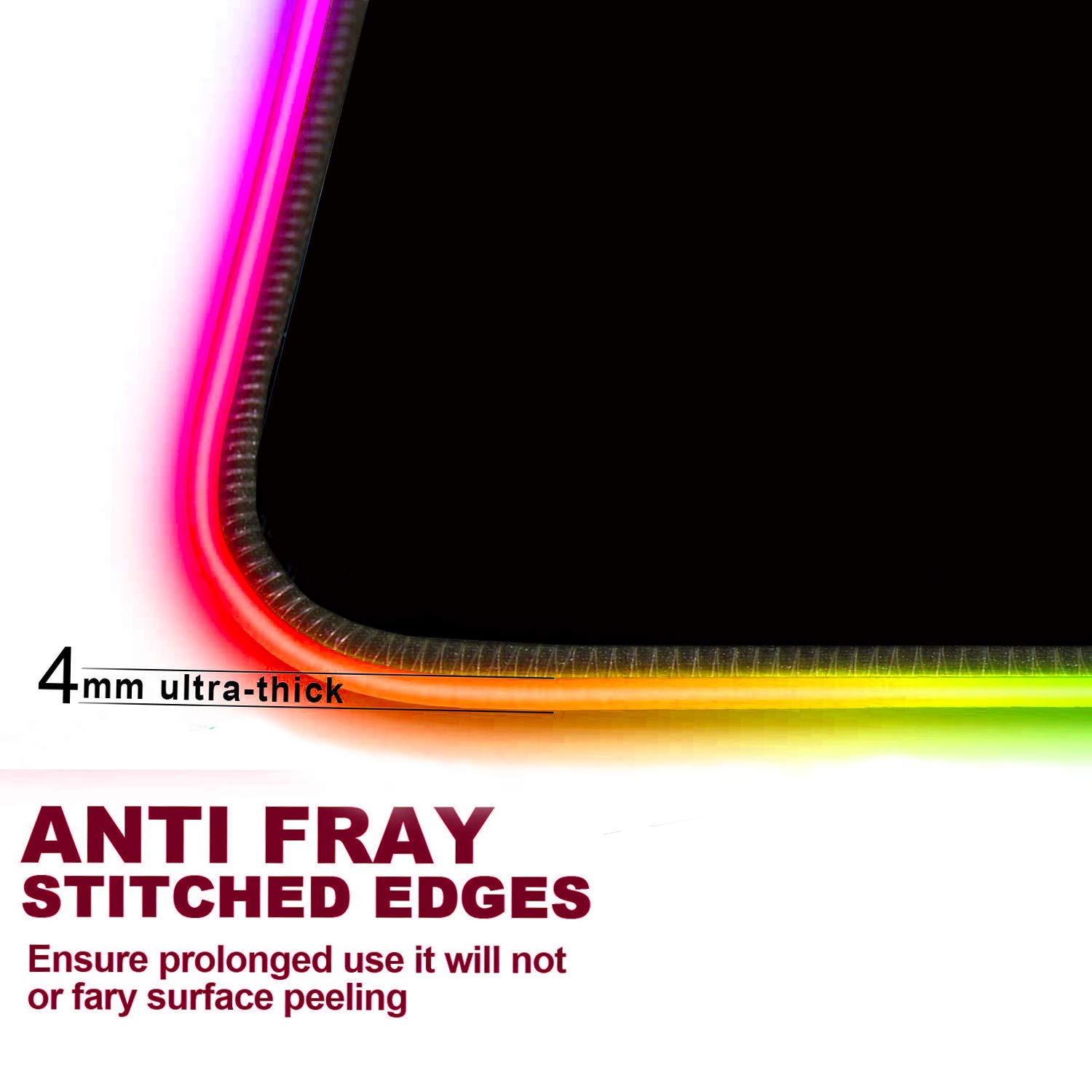 RGB Gaming Mouse Pad - Large Waterproof Mouse Mat with 10 Lighting Modes for PC Gamers & Office Use