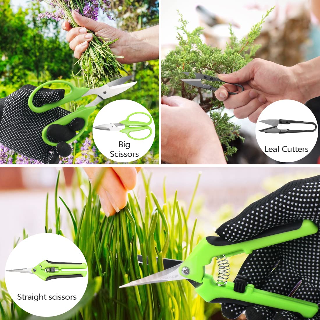 21-Piece Bonsai Tool Kit with Pruning Shears, Trimming Scissors, Training Wire & Succulent Tools - Premium Gardening Gift Set in Leather Storage Bag for Women & Plant Lovers - Perfect for Bonsai Care, Succulent Arranging & Indoor Gardening