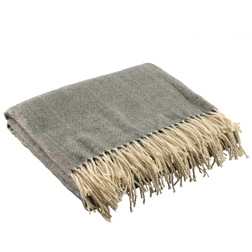 Galway Crystal Herringbone Throw Blanket - Luxurious Soft Knit Wool Blend for Couch, Bed & Sofa - Cozy Winter Warmth for Home Decor & Gifts