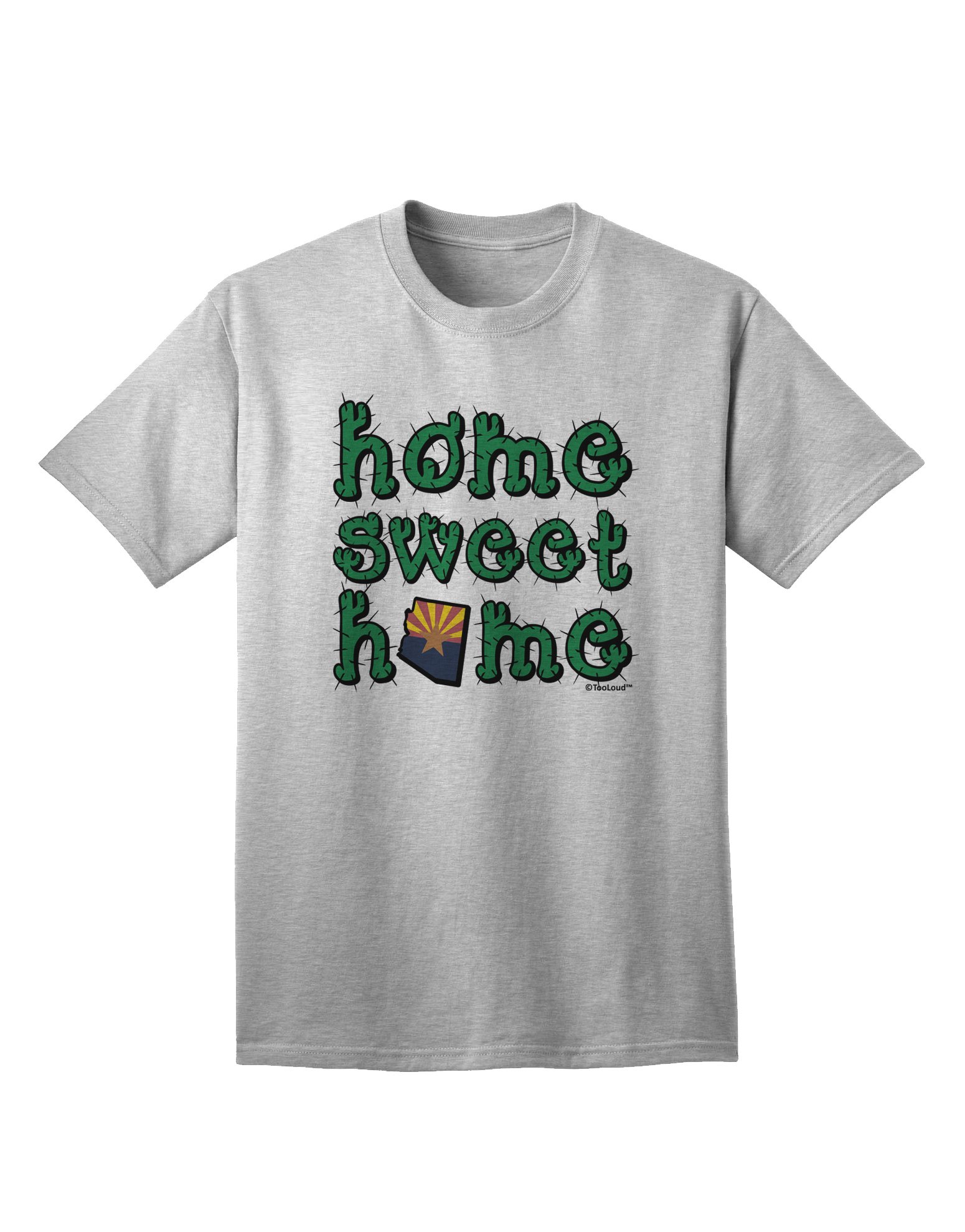TOOLOUD Arizona Cactus & State Flag Graphic T-Shirt for Adults | Comfortable Cotton Tee with Unique Southwest Design | Perfect for Casual Wear, Road Trips & State Pride