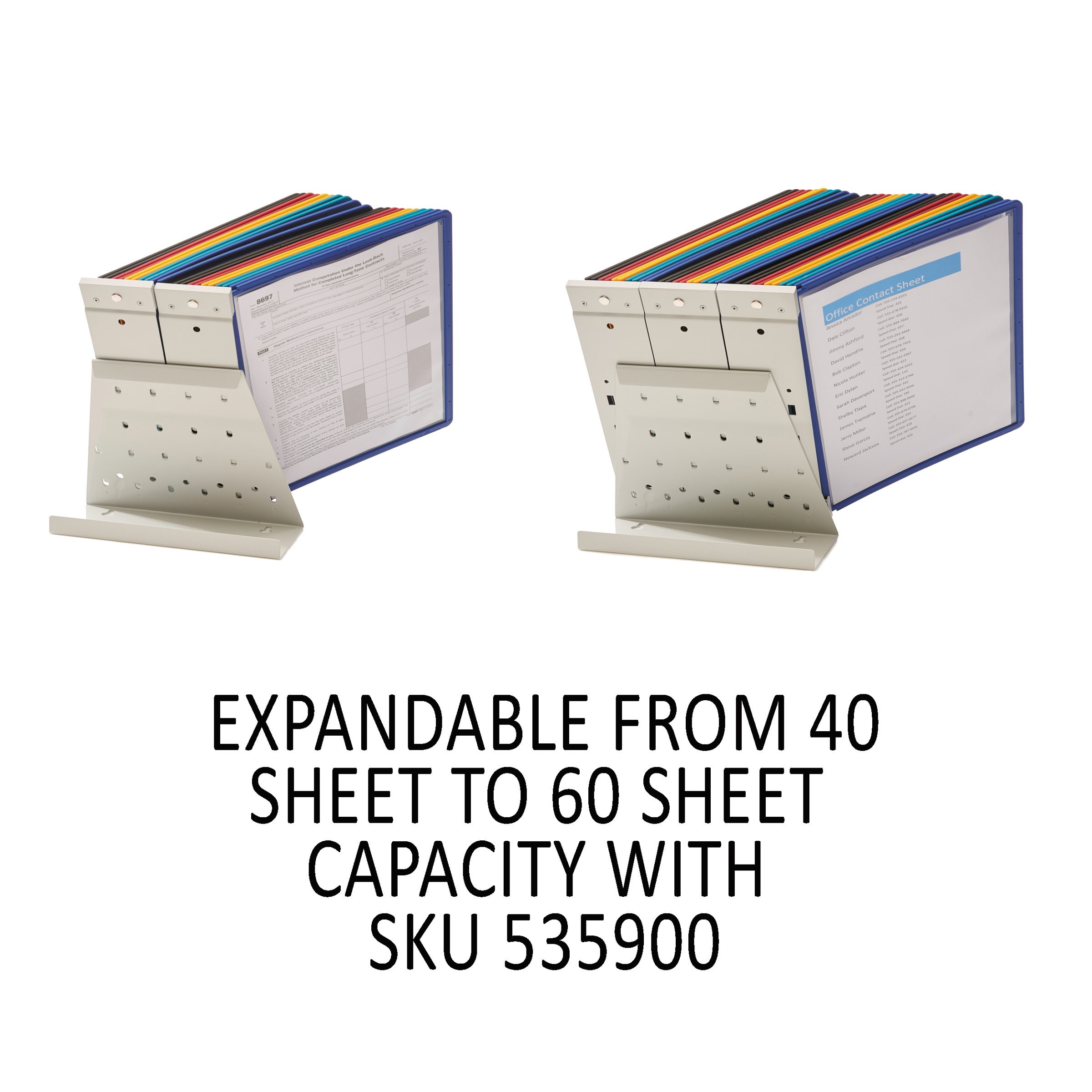 Durable Vario Reference Desktop System - 20 Panels with Assorted Borders | Perfect for Office Organization & Home Study Setup