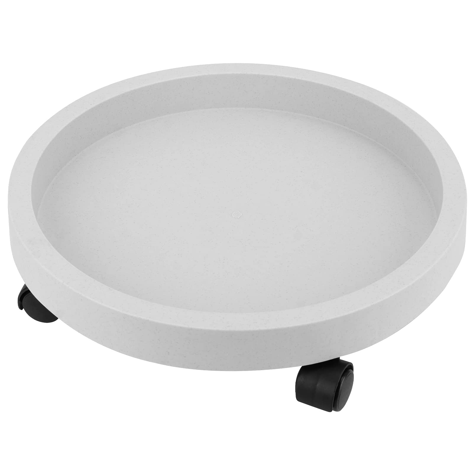 2 Pack 12 Inch Plant Pot Tray with Wheels - 30cm Light Grey Rolling Caddy for Indoor Outdoor Planters | Mobile Plant Base for Easy Moving | Perfect for Home Garden, Patio, and Balcony Decor