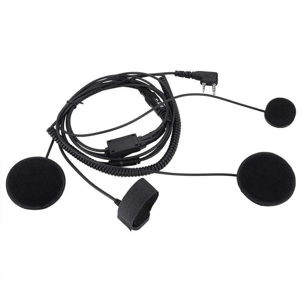 Motorcycle Helmet Headset with PTT & Microphone - Compatible with Two-Way Radios & Walkie Talkies - Ideal for Riding, Group Tours & Off-Road Adventures