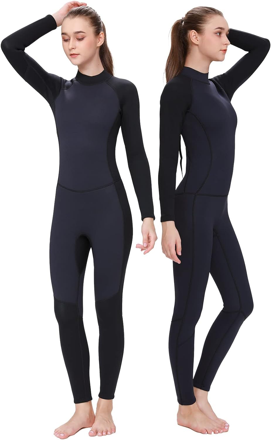 FLEXEL One Piece Full Body Wetsuit for Women & Men - 3mm/3/2mm/5/4mm Neoprene Thermal Swimsuits - Cold Water Diving, Surfing, Swimming & Snorkeling Gear - Perfect for Ocean Adventures & Water Sports