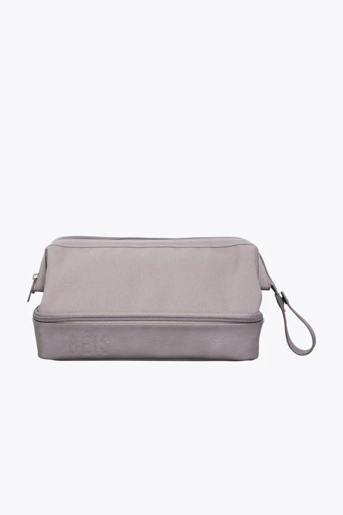 Premium Men's Travel Dopp Kit in Grey - Water-Resistant Toiletry Bag for Gym, Camping & Business Trips