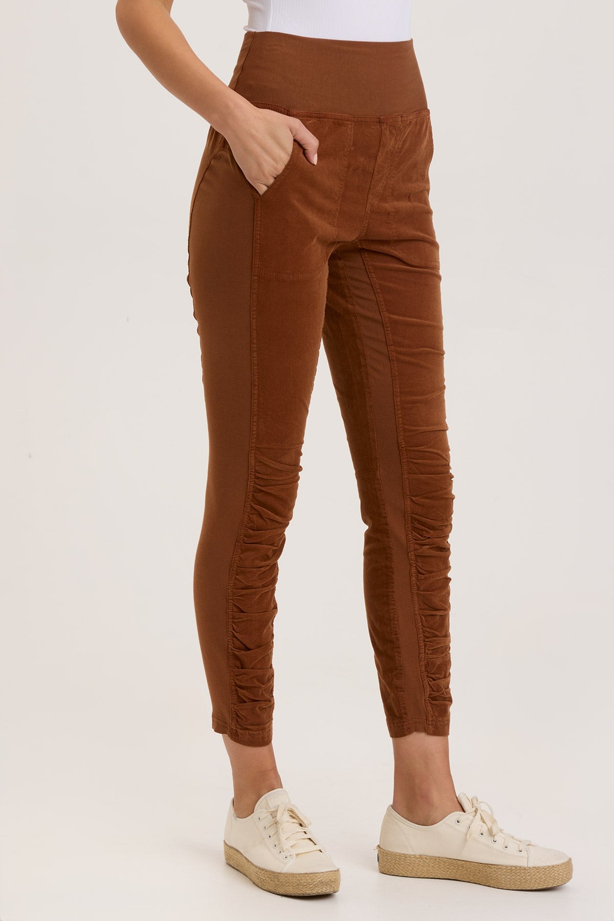 Stylish Cord Penny Leggings for Women - Comfortable & Stretchy High Waist Pants for Yoga, Workout & Casual Wear