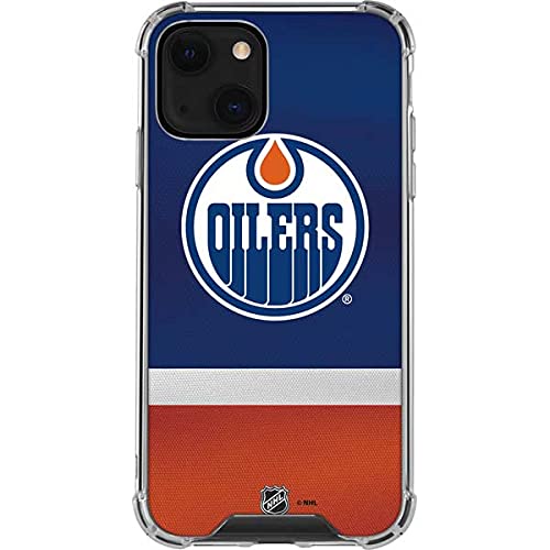Skinit Clear Phone Case for iPhone 13 - Officially Licensed NHL Edmonton Oilers Jersey Design | Slim Protective Cover for Hockey Fans & Sports Enthusiasts