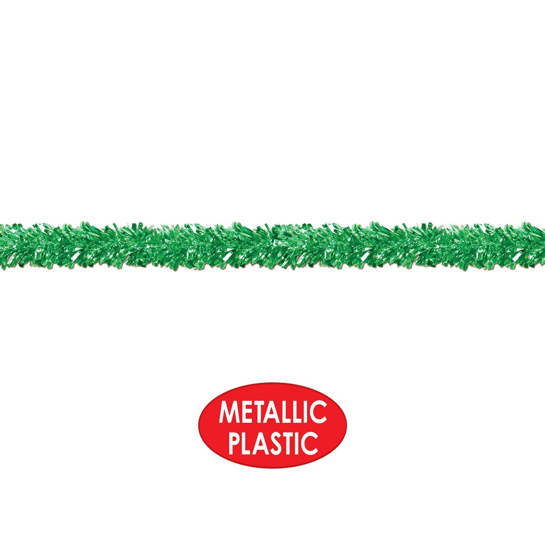 12 Pack Beistle 6-Ply Metallic Green Party Garland - Premium Holiday Decorations for Christmas, New Year, Birthday & Wedding Celebrations