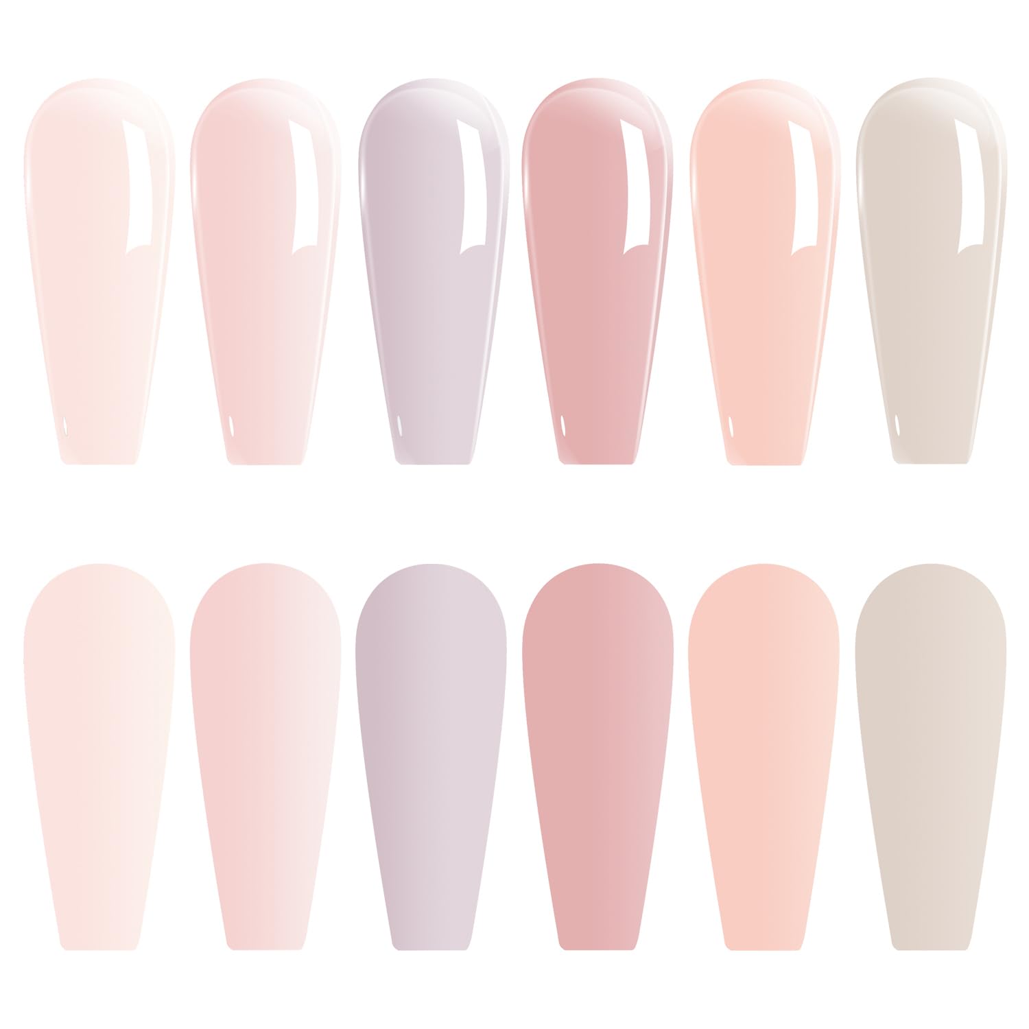 Vishine Jelly Nude Gel Nail Polish Set - 6 Colors Transparent Pink & Nude Skin Tones, UV LED Soak Off Gel Polish Kit for DIY Manicure, 8ml - Perfect for Home Nail Art & Salon Professional Use