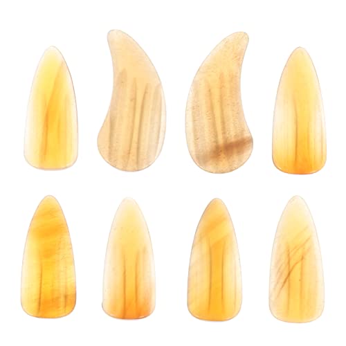Milisten 8-Piece Guzheng Plectrum Set - Traditional Chinese Zither Nails, Horn Material, Yellow Meter Size for Kids & Adults - Perfect for Guzheng, Ukulele, and String Instrument Practice