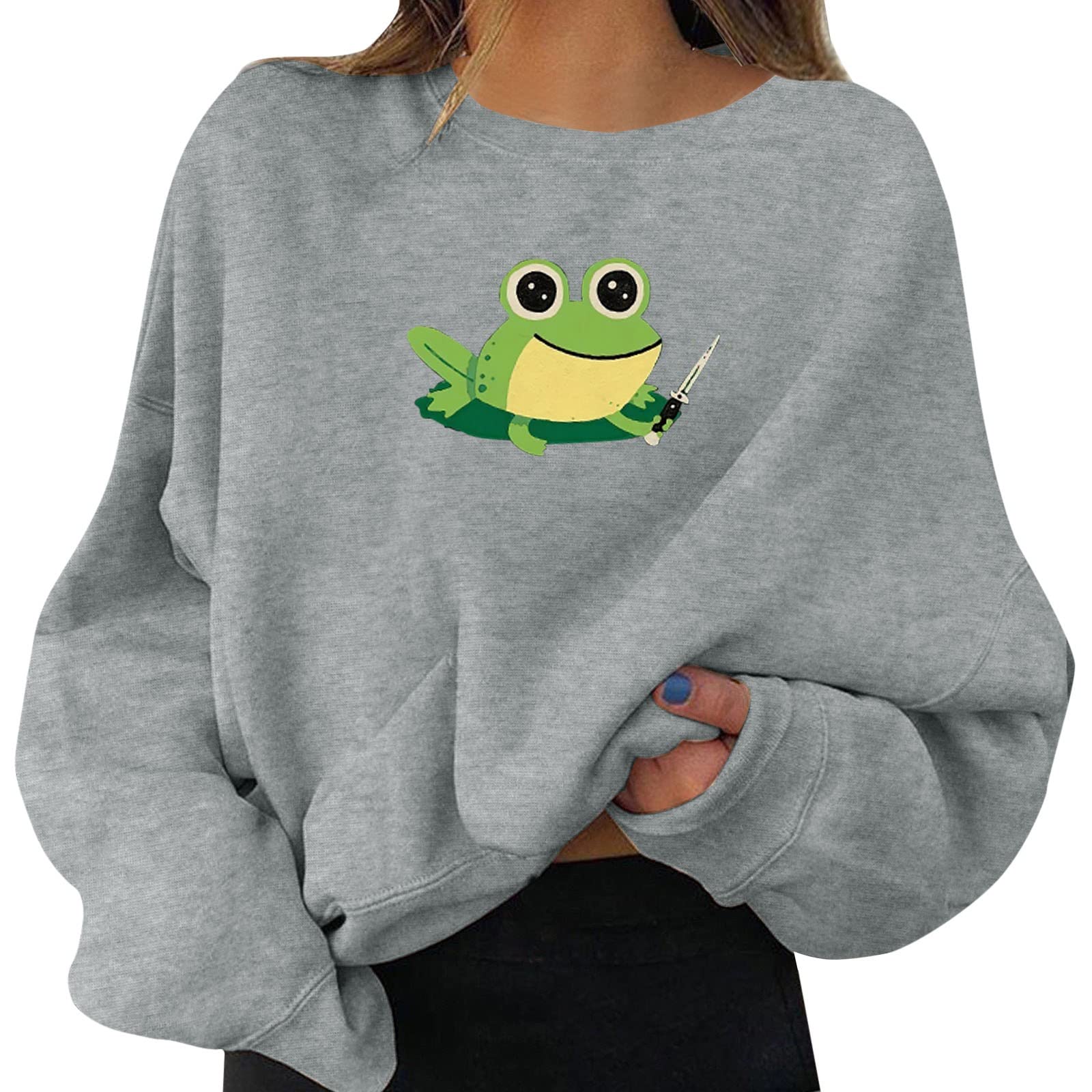 Women's Graphic Print Hooded Sweatshirt - Long Sleeve Pullover with Round Neck - Cute & Fun Casual Wear for Everyday Outfits, Lounge Wear, and Outdoor Activities