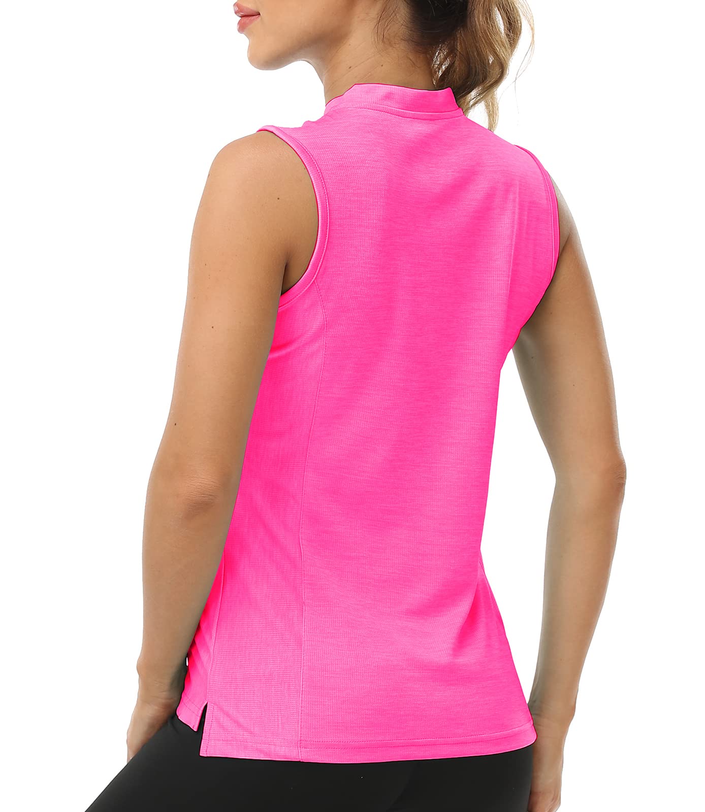 Women's Sleeveless Quick Dry Sports Shirt - UPF 50+ Tennis Golf Pickleball T-Shirt with Zipper | Perfect for Outdoor Activities, Gym Workouts & Summer Sports