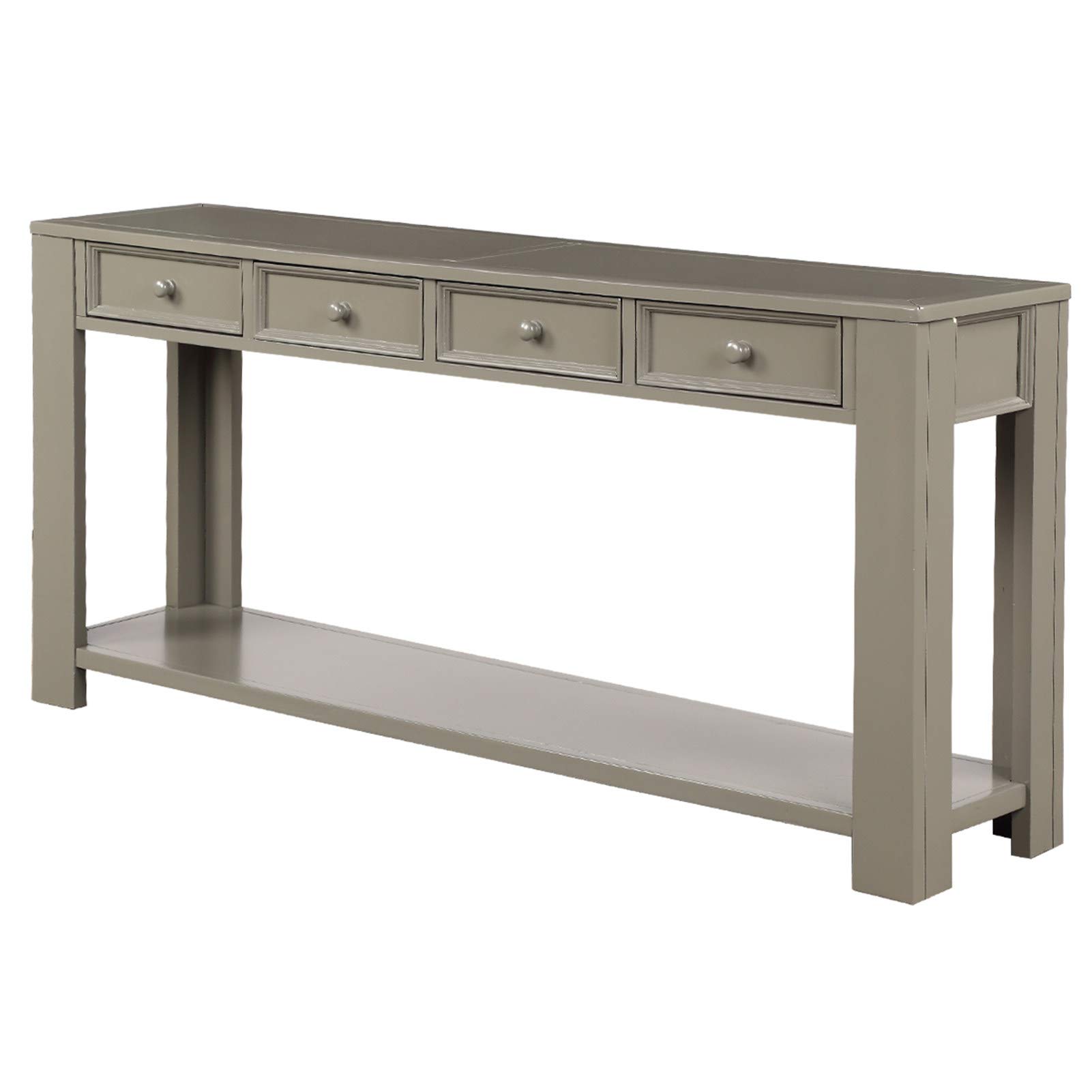 YOZUMD TREXM Entryway Console Table with Storage Drawers & Bottom Shelf - Modern Hallway Sofa Table, Grey | Perfect for Small Spaces, Living Room, Bedroom & Office Organization