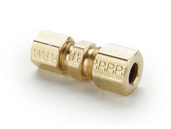 Parker 62C-8 1/2 Inch Compression Tube Union Fitting - Brass Connector for Hydraulic & Pneumatic Systems - Perfect for Plumbing, HVAC & Industrial Applications