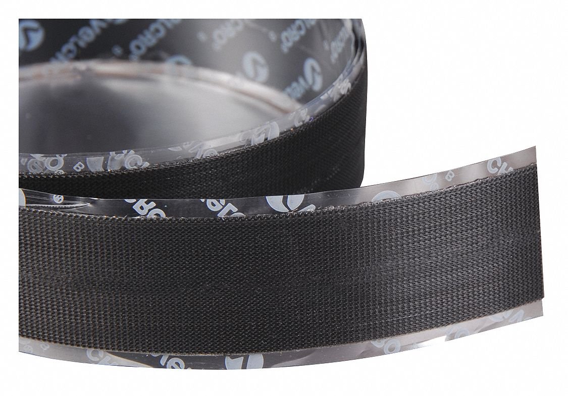 1 Inch Black Hook and Loop Tape Fastener - Heavy Duty Adhesive Backing for DIY, Crafts, and Home Organization