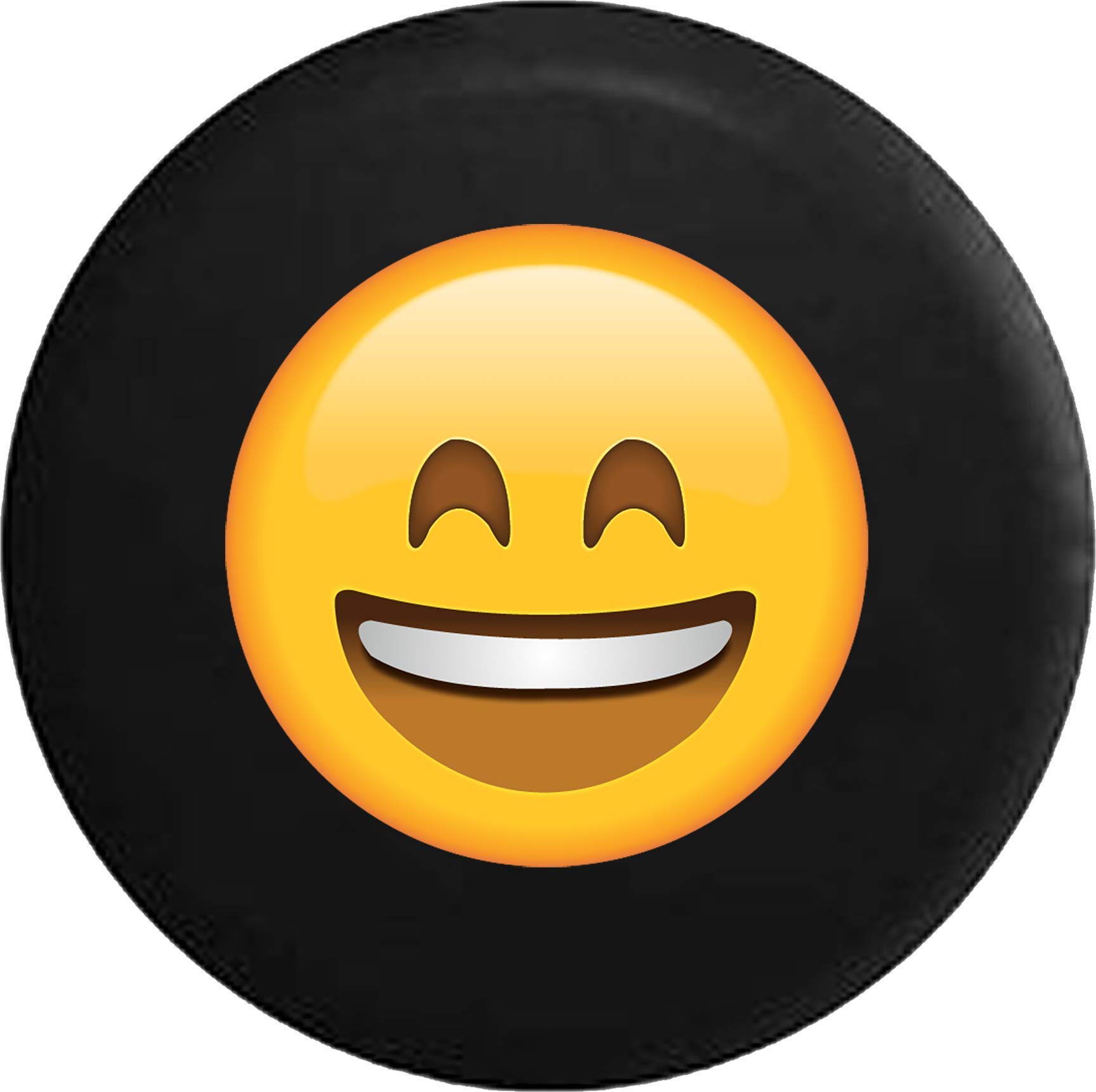 29 Inch Car Tire Cover with Grinning Smile Emoji Face - Waterproof Dustproof Wheel Protector for SUV, Truck, RV & Off-Road Vehicles - Perfect for Camping, Road Trips & Outdoor Adventures