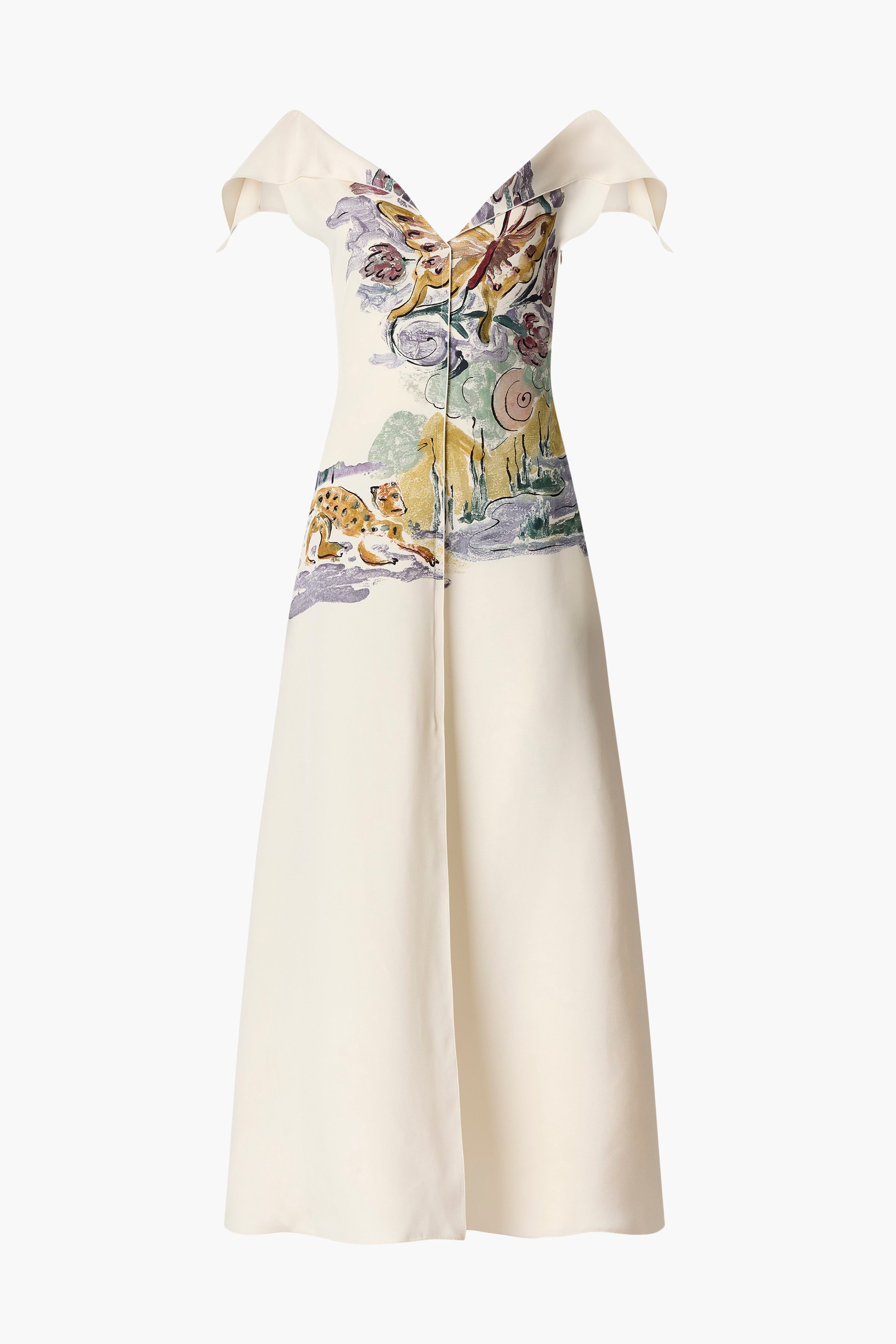 Jophee Ivory Mythical Scenery Dress - Elegant Floral Print Maxi Dress for Women, Perfect for Weddings, Parties & Summer Vacations