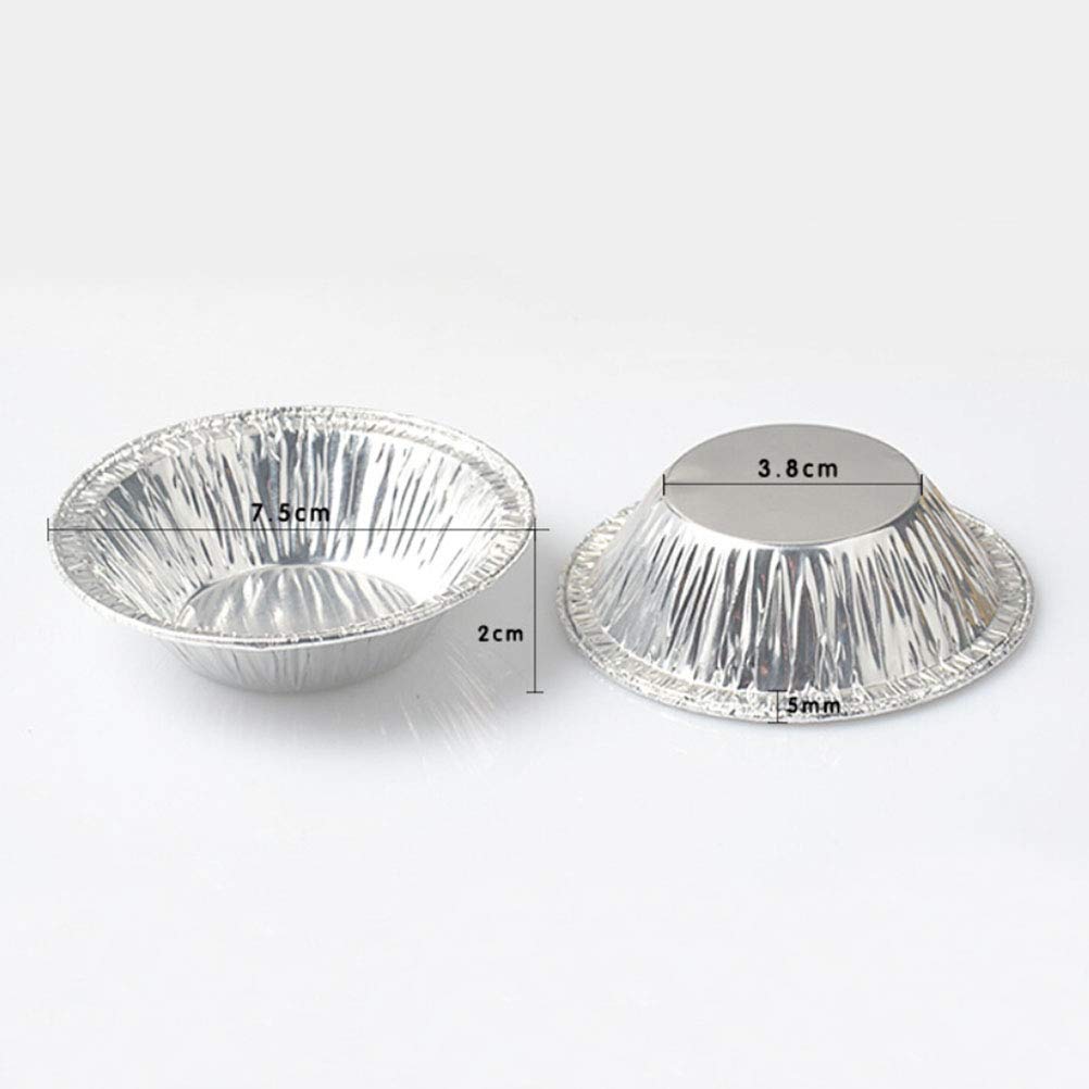 250pcs Aluminum Foil Muffin Cupcake Baking Cups - Round Tartlet Molds for Egg Tarts, Caramel Pudding & Desserts | Reusable Baking Tins for Home, Party & Professional Use
