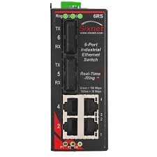 Red Lion Controls N-Tron SLX-6RS-4ST-D1 Industrial Ethernet Ring Switch - 6 Port Gigabit, 4km Fiber Optic, ST Connectors | Reliable Network Solution for Factory Automation & Harsh Environments