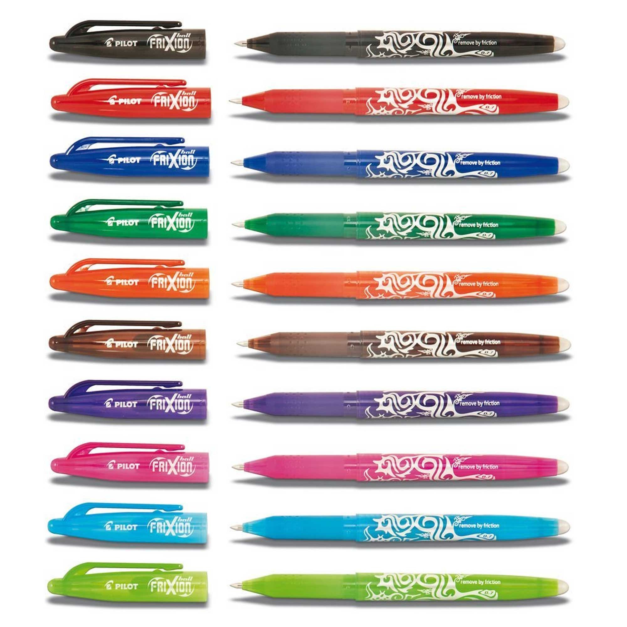 PILOT FRIXION Rollerball Pens 0.7mm Erasable Gel Ink - 10 Pack Assorted Colors for School, Office & Note Taking | Smooth Writing & Friction Erasable Design