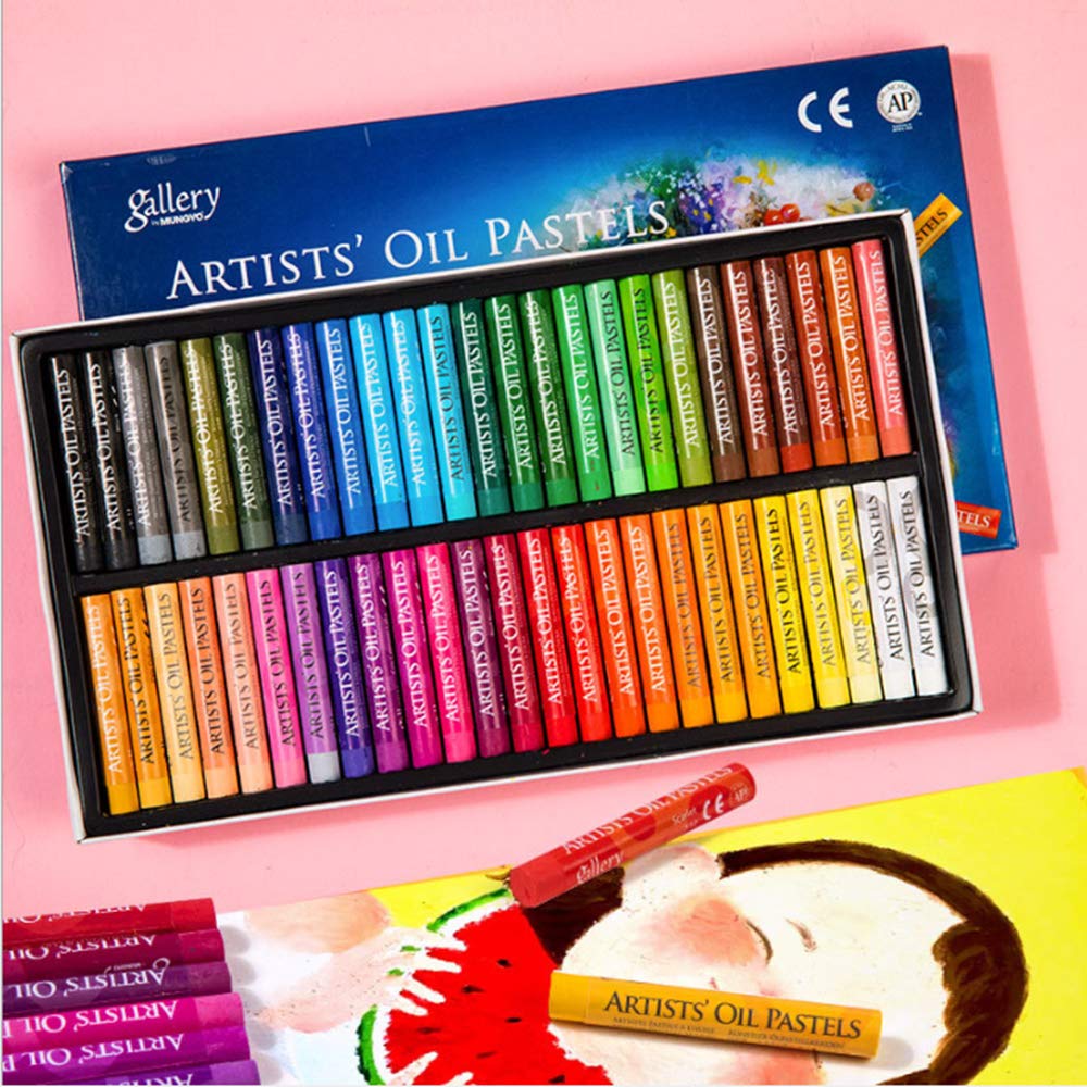 50 Colors Soft Non-Toxic Oil Pastels Set - Professional Round Artist Crayons for Drawing, Painting & DIY Crafting | Washable Art Supplies for Adults & Students | Perfect for School Projects, Coloring Books & Home Decor