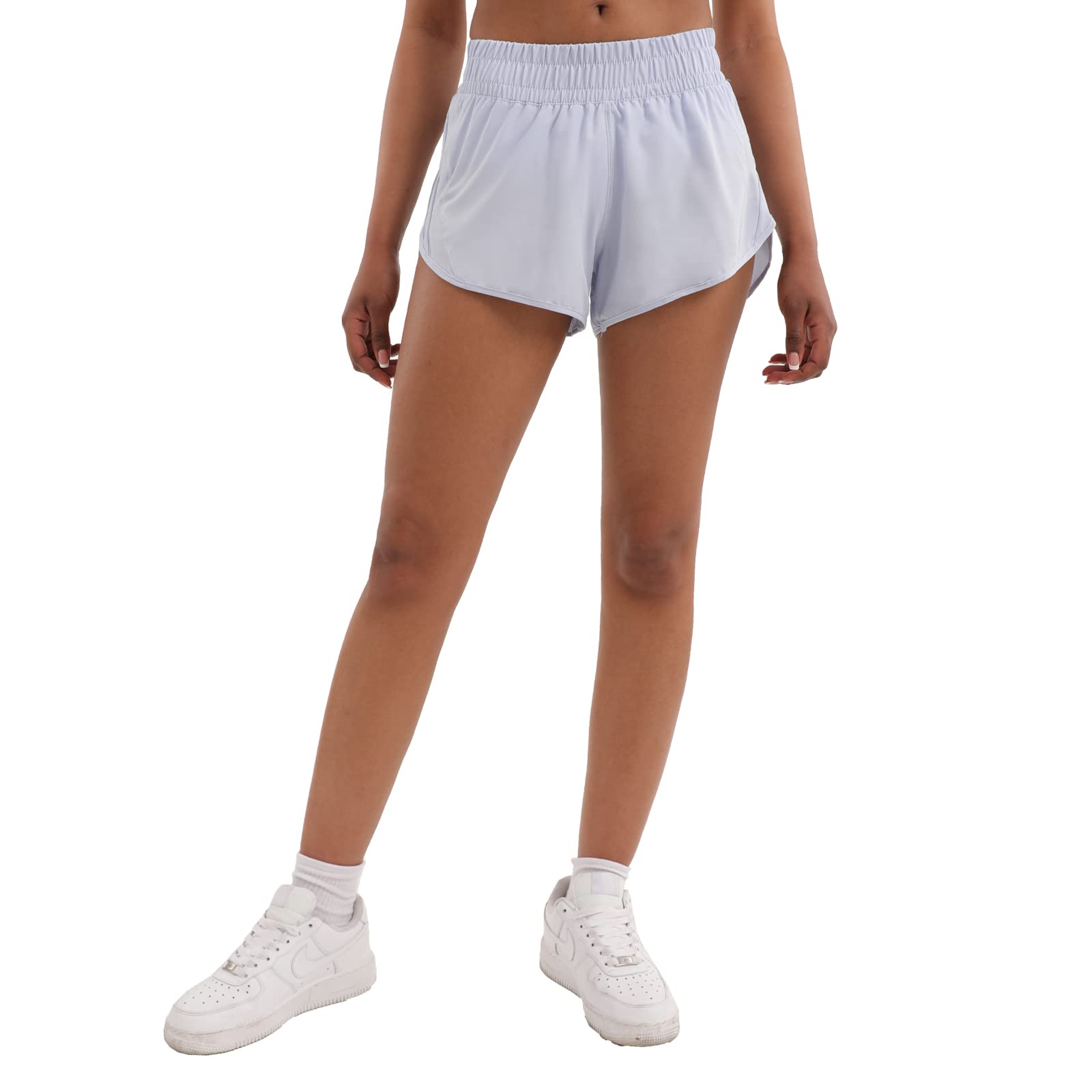 Aurefin Women's Quick Dry Athletic Shorts - Elastic Waist Running Shorts with Zip Pockets for Workout, Sports & Active Lifestyle | Perfect for Gym, Jogging and Outdoor Activities