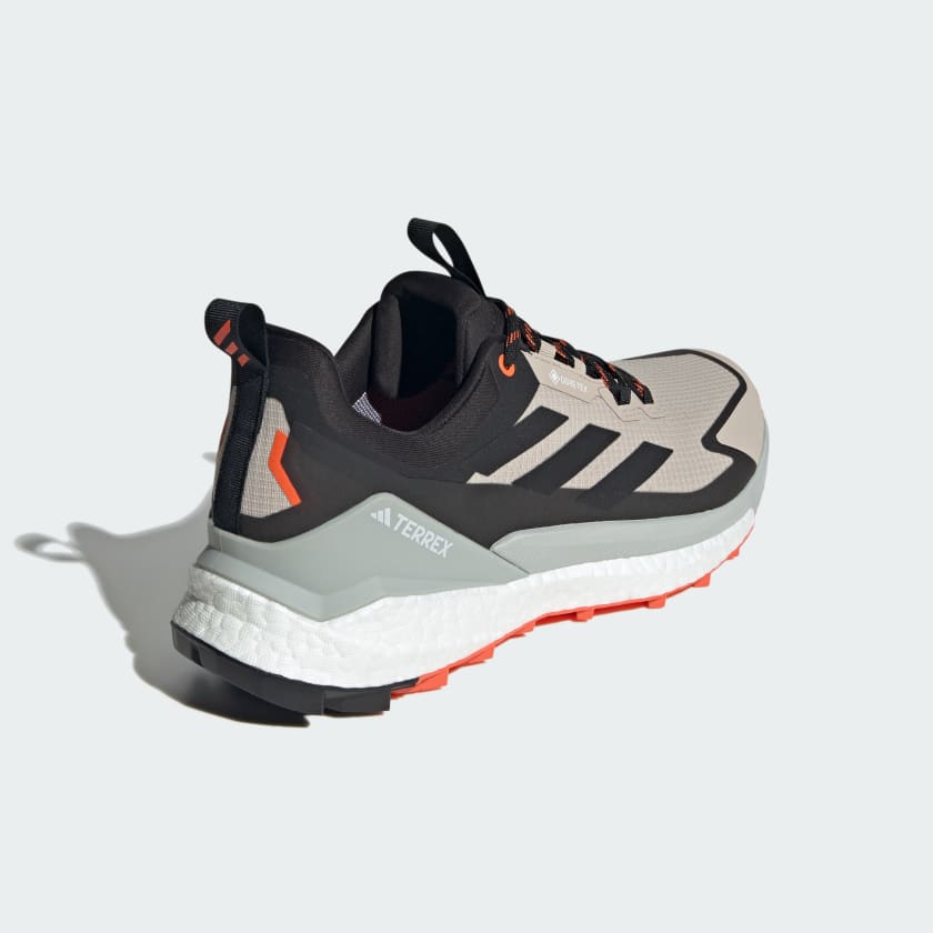 Adidas Men's Terrex Free Hiker 2.0 Low Gore-Tex Hiking Shoes - Waterproof Trail Running Sneakers for Outdoor Adventures (Wonder Beige/Core Black/Semi Impact Orange) - Perfect for Hiking, Camping & Mountain Climbing