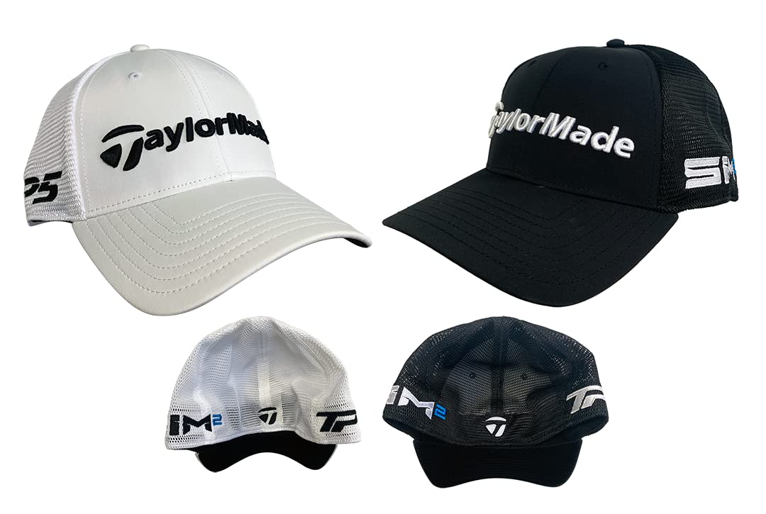 TaylorMade 2021 Tour Cage Sim2/TP5 Fitted Golf Hat - Black, Size M/L - Perfect for Golfers & Sports Fans - Ideal for Golf Tournaments, Driving Range & Casual Wear