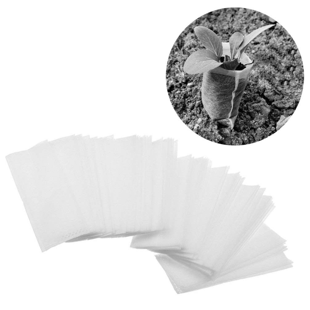 200PCS Non-Woven Nursery Bags - Breathable Fabric Plant Grow Pots for Seedlings, Vegetables & Herbs - Reusable Gardening Starter Bags (White, Size 2) - Perfect for Indoor/Outdoor Planting, Hydroponics & Greenhouse Use