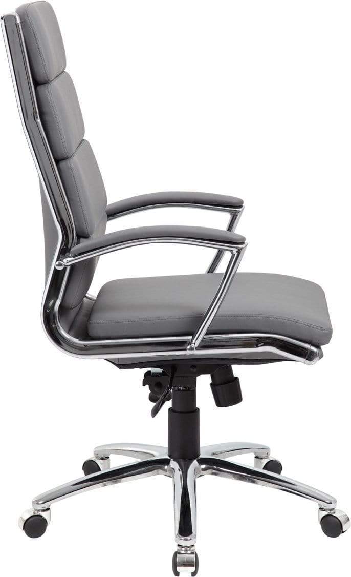 Premium Boss Executive CaressoftPlus Office Chair with Metal Chrome Finish - Ergonomic High Back Desk Chair for Home & Business Use [B9471] - Perfect for Long Work Hours & Conference Rooms