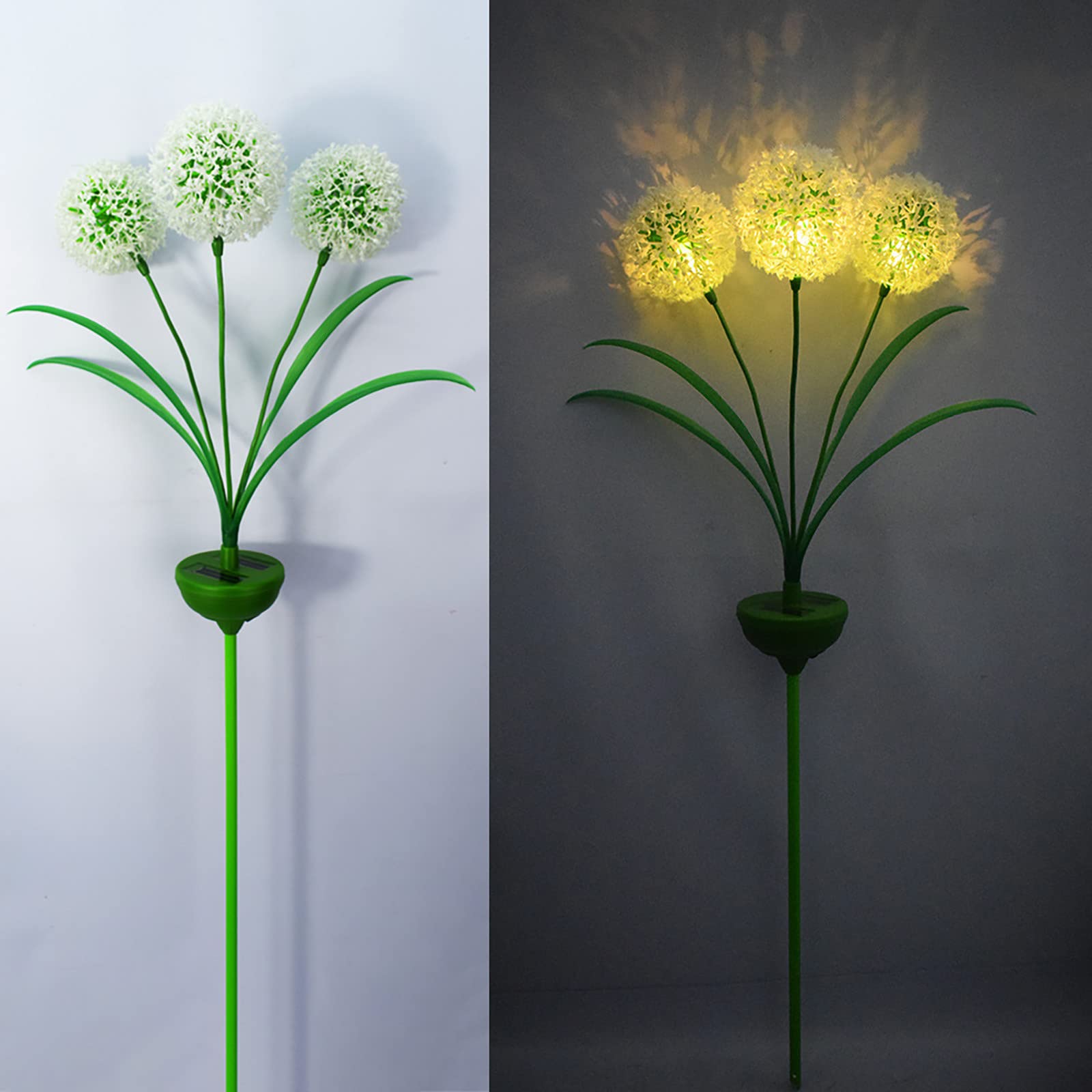 Solar Powered Garden Lights with Stakes - Waterproof Outdoor Dandelion Flower LED Solar Lights with Color Changing Effects for Patio, Yard, Lawn, Pathway Decoration (White) | Perfect for Landscape Lighting, Backyard Ambiance, and Evening Outdoor Parties