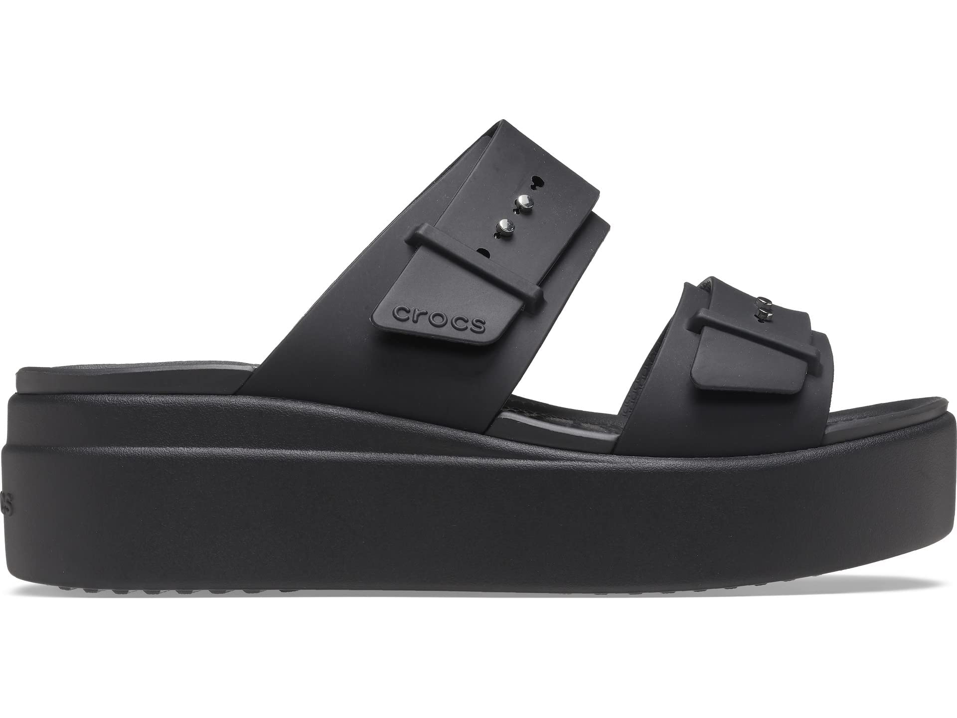 Crocs Women's Brooklyn Buckle Low Wedge Platform Sandals - Comfortable Slip-On Summer Shoes for Walking, Beach & Casual Outfits