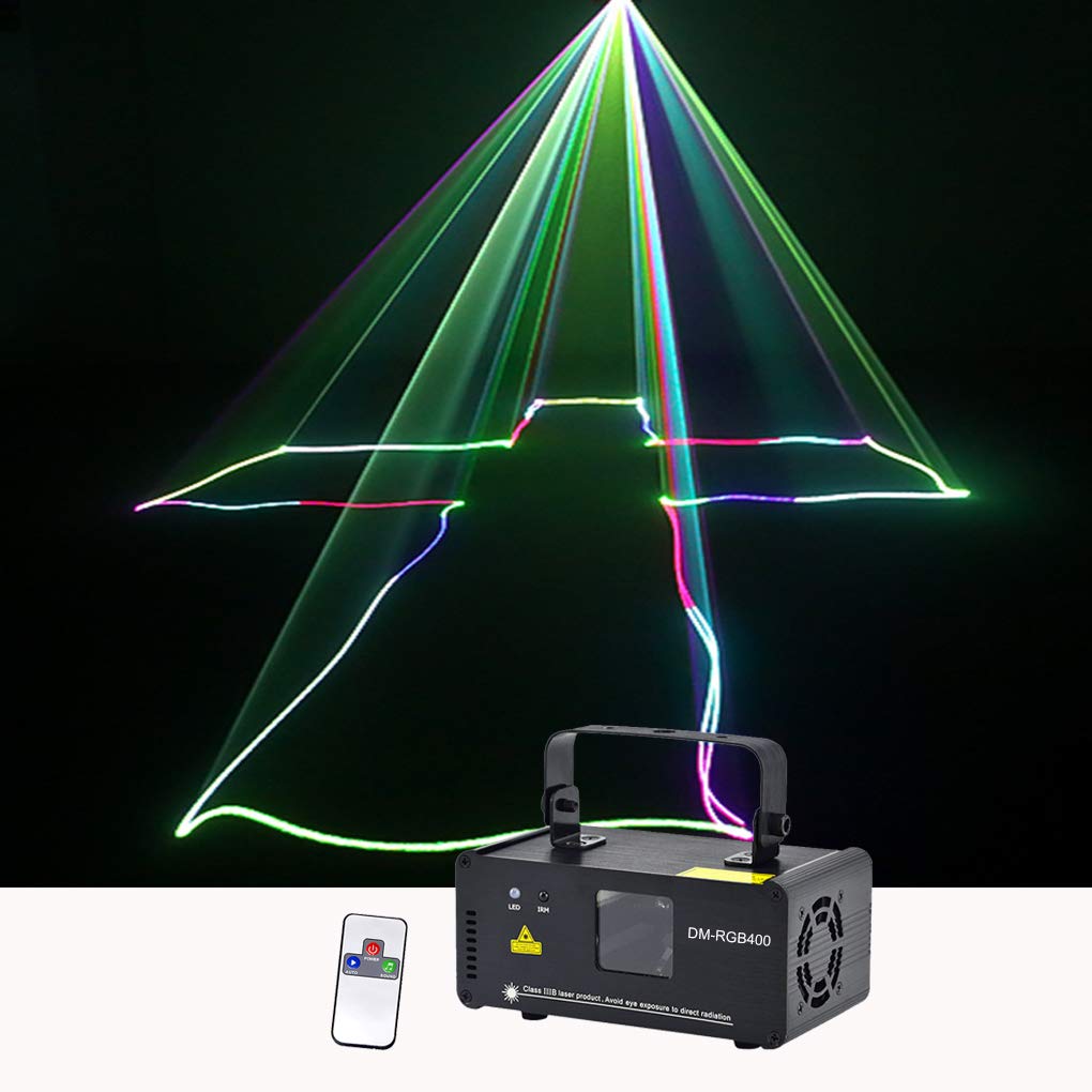 DMX 512 RGB LED Stage Light - Mini Full Color Beam Projector for DJ Parties, Home Events & Stage Lighting with Remote Control & Music Sync (DMRGB400) - Perfect for Nightclubs, Concerts, and Wedding Dance Floors