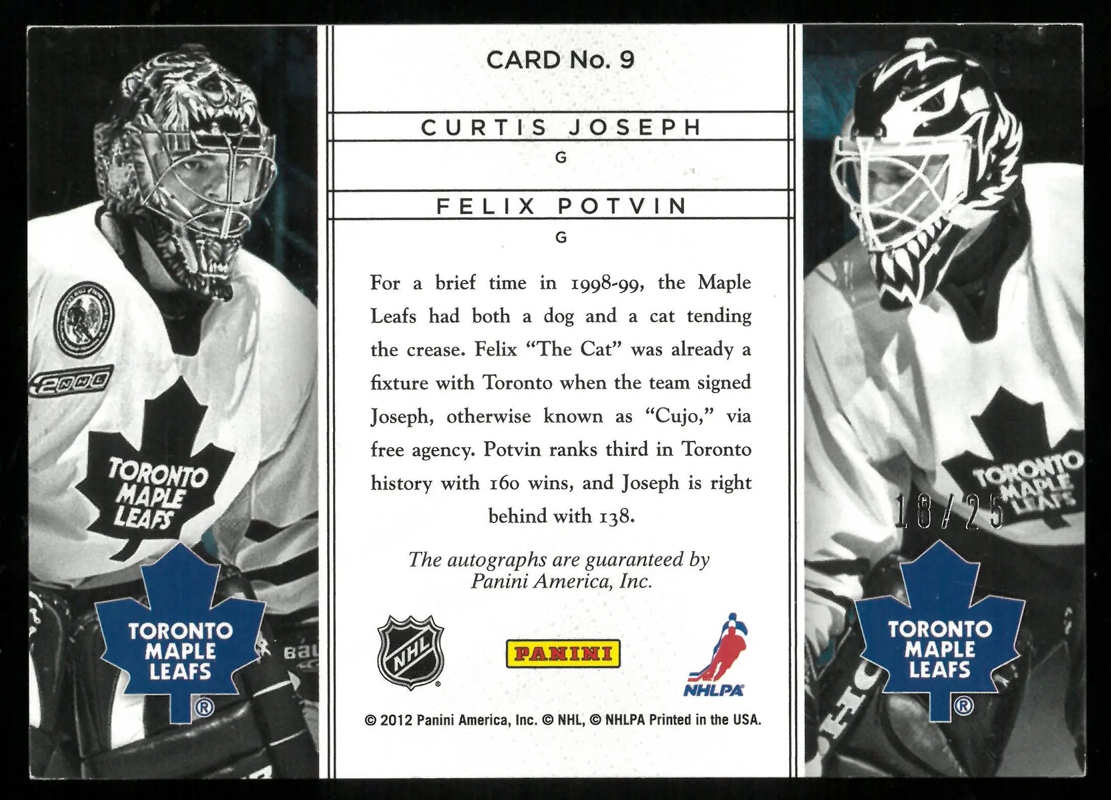 2013 Panini Prime Hockey Joseph Potvin Dual Autograph Card #/25 - Rare Collectible for Hockey Fans & Sports Memorabilia Enthusiasts - Perfect for Display, Trading, and Investment