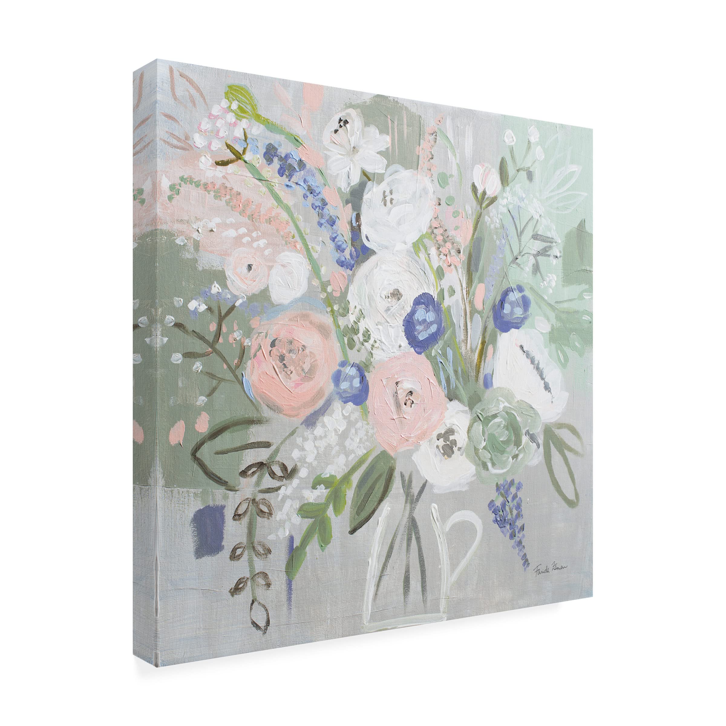 Trademark Fine Art 'Budding Beauty Pattern IVB' Floral Canvas Wall Art by Farida Zaman - Perfect for Living Room, Bedroom & Office Decor