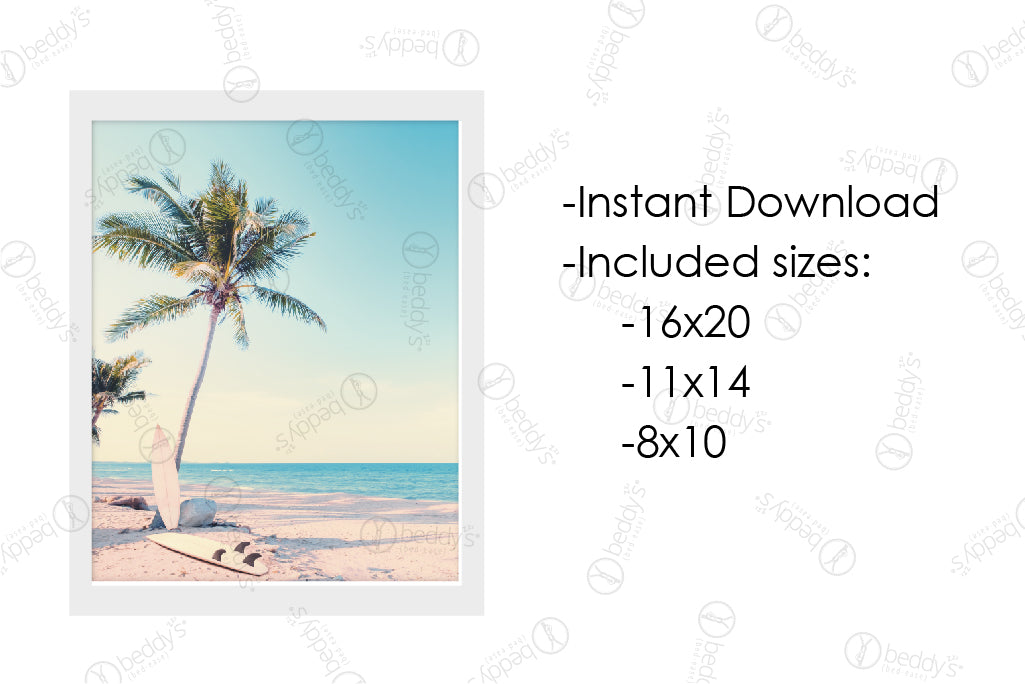 Beachy Keen Artwork Digital Download - Tropical Beach Wall Decor for Home, Office & Vacation Rentals