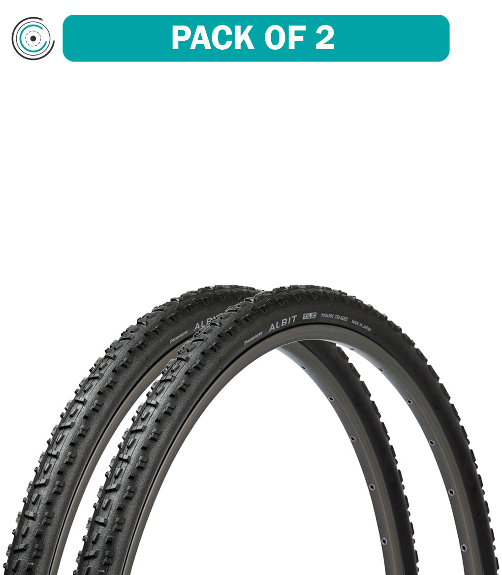 2 Pack Panaracer Albit CX Tubeless Folding Bike Tires - 700x33, ZSG Compound, Black (RF733TC ALB B) for Cyclocross, Gravel & Commuting