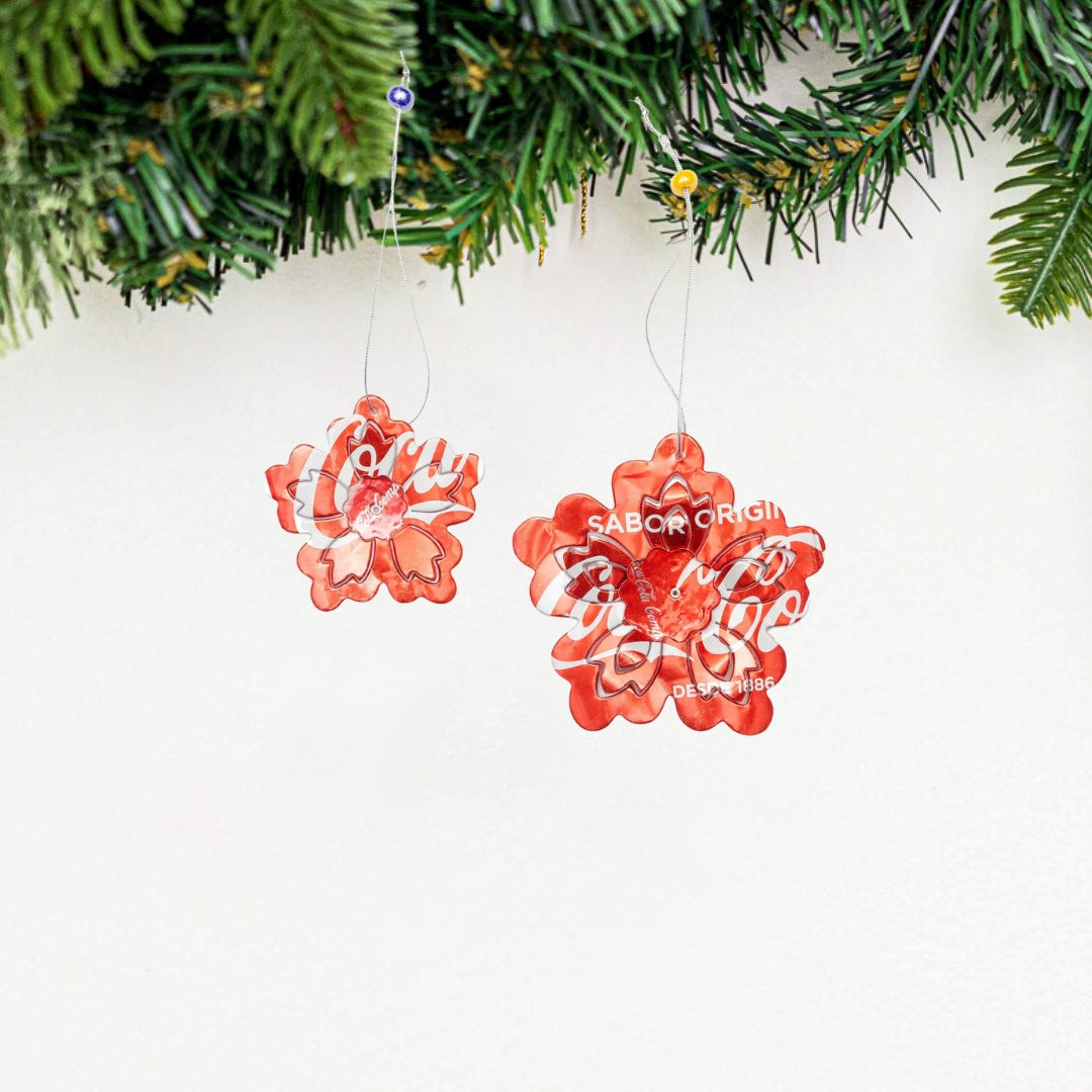 Eco-Friendly Recycled 3D Flower Ornaments for Christmas Tree Decorations - Sustainable Holiday Home Decor for Christmas, Thanksgiving & Winter Parties