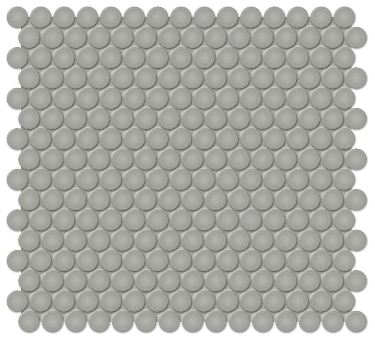 3/4 Inch Soho Cement Chic Penny Round Matte Glazed Porcelain Mosaic Tile - Perfect for Bathroom, Kitchen Backsplash, and Shower Flooring